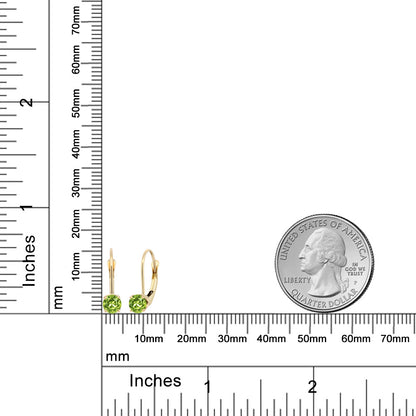 0.6カラット 天然石 ペリドット ピアス 14金 イエローゴールド K14 8月 誕生石