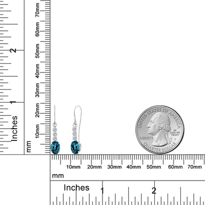 1.34カラット  天然 ロンドンブルートパーズ ピアス  天然 トパーズ 10金 ホワイトゴールド K10  11月 誕生石