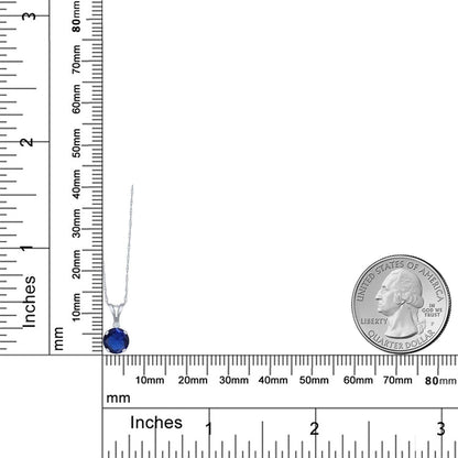 0.77カラット シンセティック サファイア ネックレス シンセティック ホワイトサファイア 14金 ホワイトゴールド K14 9月 誕生石