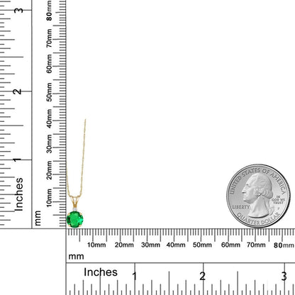 0.79カラット  ナノエメラルド ネックレス  シンセティック ホワイトサファイア 14金 イエローゴールド K14  5月 誕生石