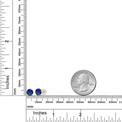 2カラット シンセティック サファイア ピアス 14金 イエローゴールド K14 9月 誕生石