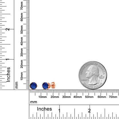 2カラット シンセティック サファイア ピアス ブラス ゴールドプレーティング 9月 誕生石