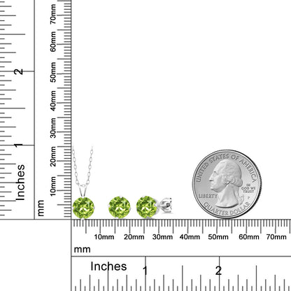 4.05カラット 天然石 ペリドット ネックレス ピアス セット シルバー925 8月 誕生石