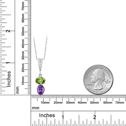 2.4カラット 天然石 ペリドット ネックレス 天然 アメジスト シルバー925 8月 誕生石