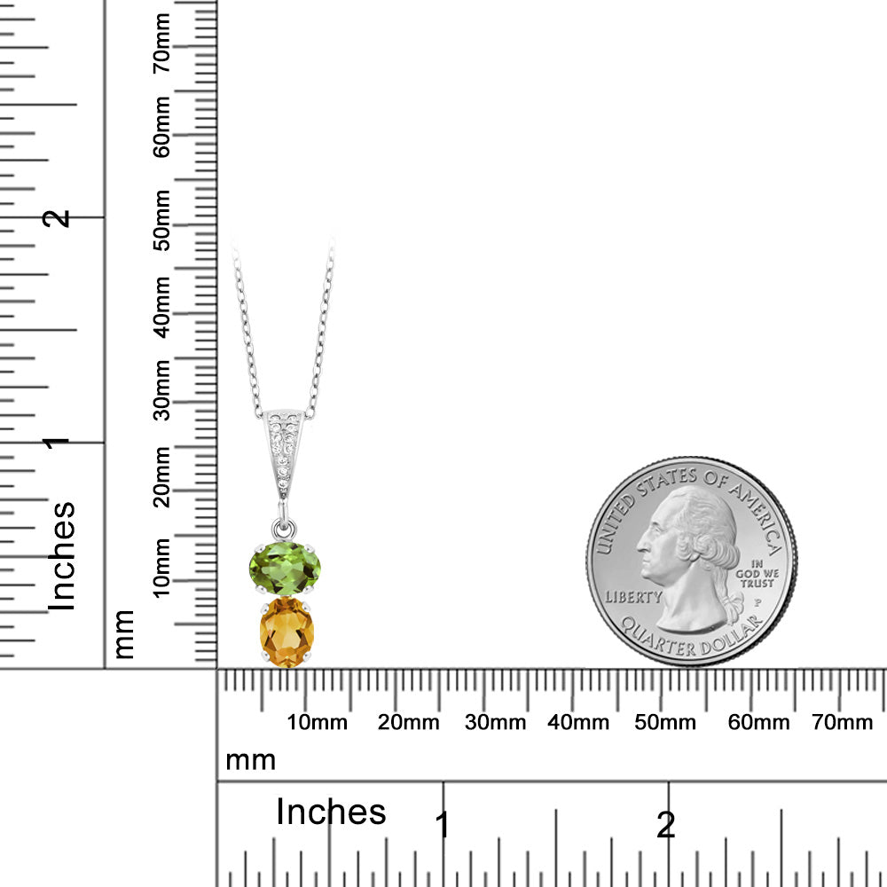 2.65カラット 天然石 ペリドット ネックレス 天然 シトリン シルバー925 8月 誕生石