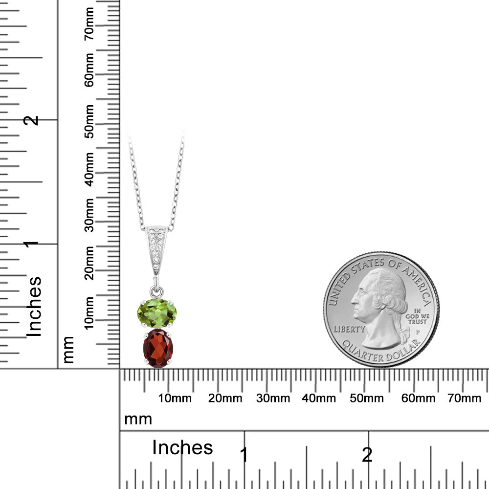 2.6カラット 天然石 ペリドット ネックレス 天然 ガーネット シルバー925 8月 誕生石