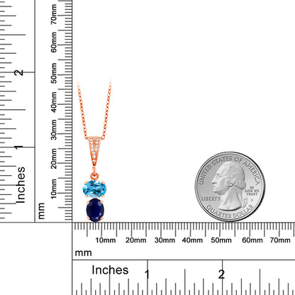 3.37カラット  天然 スイスブルートパーズ ネックレス  天然 サファイア シルバー925 18金 ピンクゴールド 加工  11月 誕生石