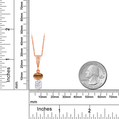 2.82カラット 天然 タイガーアイ ネックレス モアサナイト シルバー925 18金 ピンクゴールド 加工