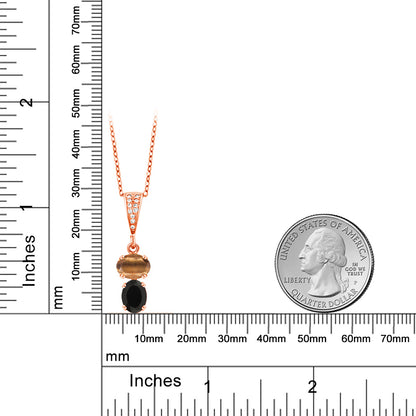 2.92カラット 天然 タイガーアイ ネックレス 天然 オニキス シルバー925 18金 ピンクゴールド 加工