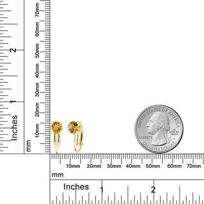 1.4カラット 天然 シトリン ピアス シルバー925 18金 イエローゴールド 加工 11月 誕生石