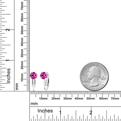 2カラット シンセティック ピンクサファイア ピアス シルバー925 9月 誕生石