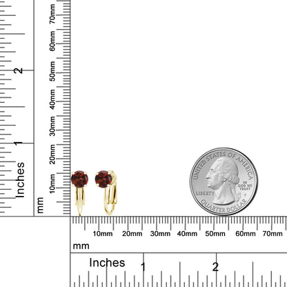 2カラット 天然 ガーネット ピアス シルバー925 18金 イエローゴールド 加工 1月 誕生石