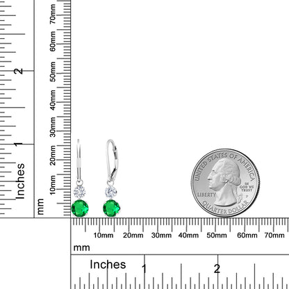 2.08カラット ナノエメラルド ピアス ラボグロウンダイヤモンド シルバー925 5月 誕生石