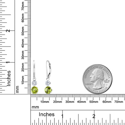 2.54カラット 天然石 ペリドット ピアス ラボグロウンダイヤモンド シルバー925 8月 誕生石