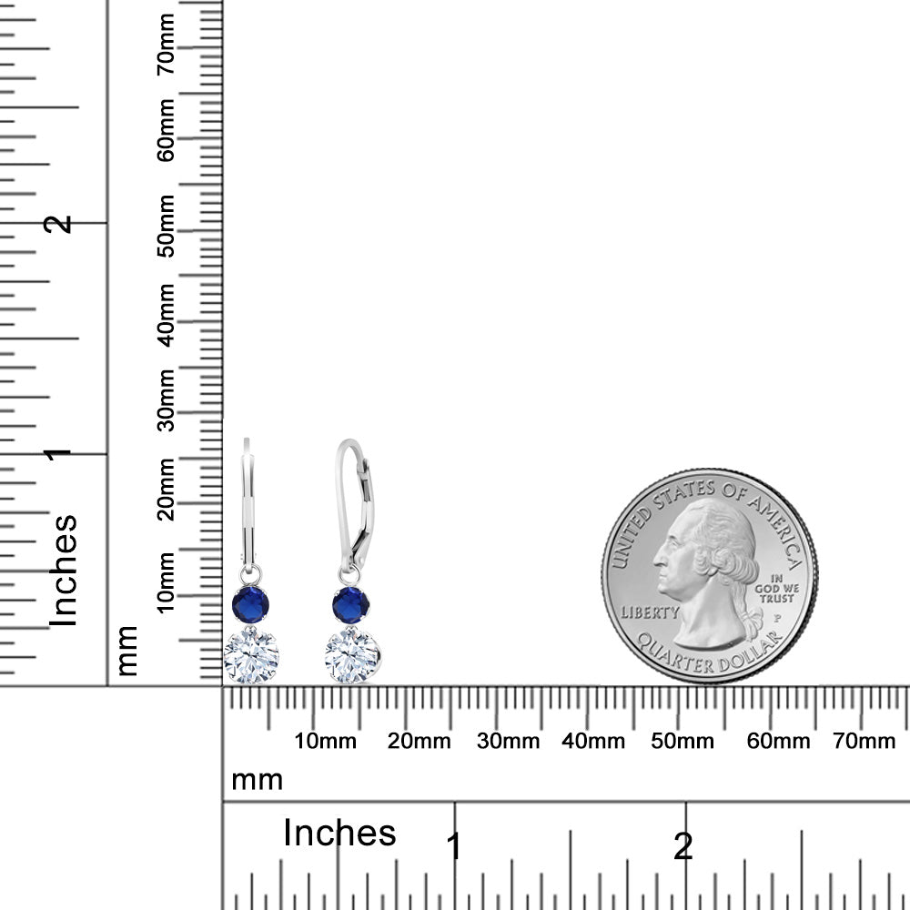 2.9カラット シンセティック ホワイトサファイア ピアス シンセティック サファイア シルバー925 9月 誕生石