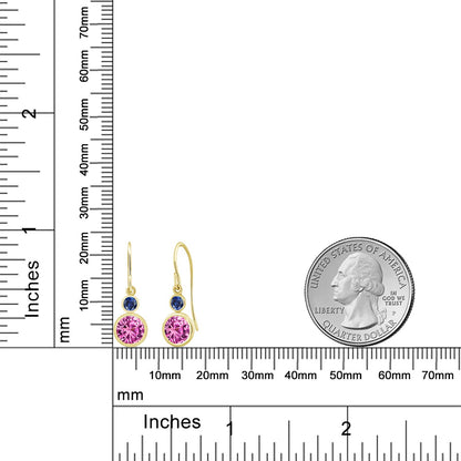 2.28カラット  シンセティック ピンクサファイア ピアス  シンセティック サファイア 14金 イエローゴールド K14  9月 誕生石