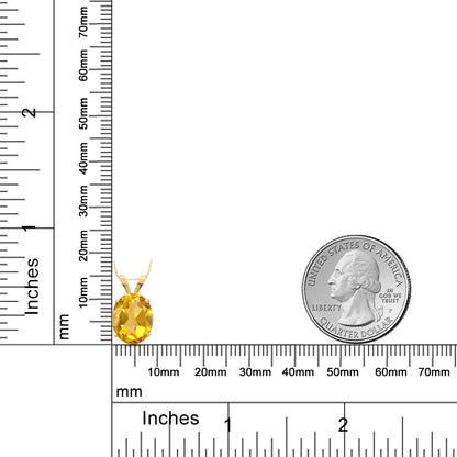 3.2カラット 天然 シトリン ネックレス 14金 イエローゴールド K14 11月 誕生石