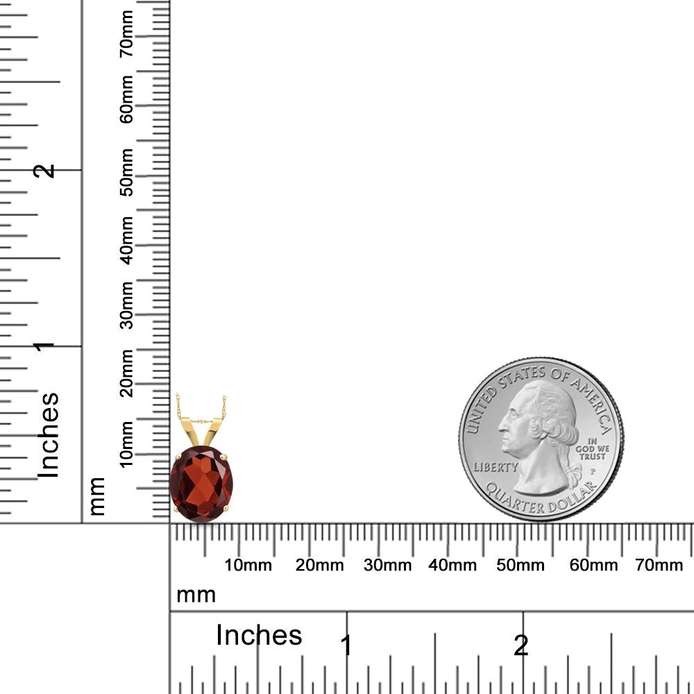3.6カラット 天然 ガーネット ネックレス 14金 イエローゴールド K14 1月 誕生石