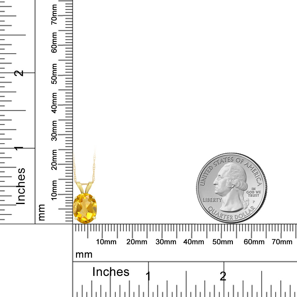 2カラット  天然 シトリン ネックレス   14金 イエローゴールド K14  11月 誕生石