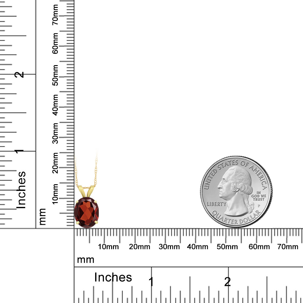 2.5カラット 天然 ガーネット ネックレス 14金 イエローゴールド K14 1月 誕生石