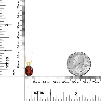 2.5カラット 天然 ガーネット ネックレス 14金 イエローゴールド K14 1月 誕生石