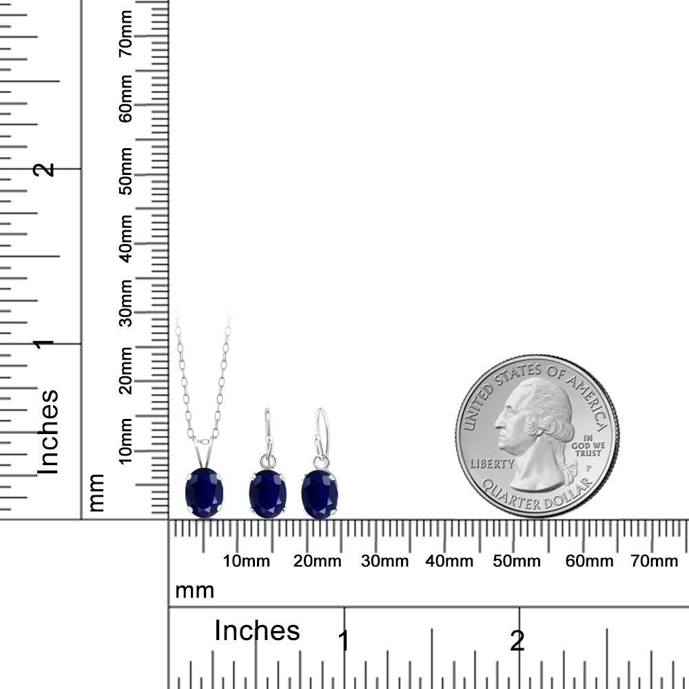 3.06カラット 天然 サファイア ネックレス ピアス セット シルバー925 9月 誕生石