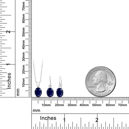 3.06カラット 天然 サファイア ネックレス ピアス セット シルバー925 9月 誕生石