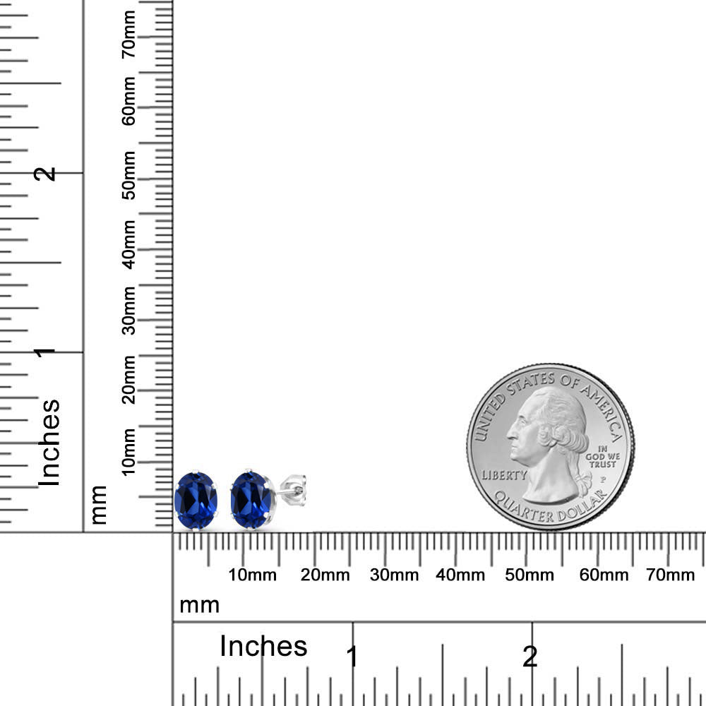 3.2カラット シンセティック サファイア ピアス シルバー925 9月 誕生石