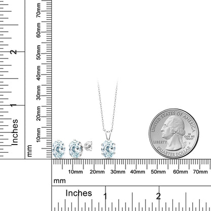 3.3カラット 天然 アクアマリン ネックレス ピアス セット シルバー925 3月 誕生石