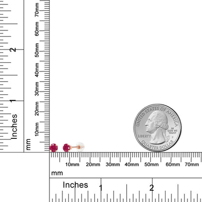 0.6カラット 天然 ルビー ピアス 10金 ピンクゴールド K10 7月 誕生石