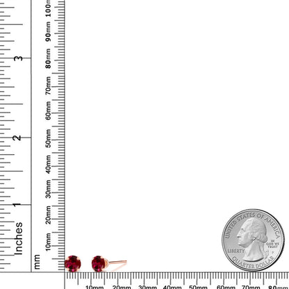 2カラット シンセティック ルビー ピアス 10金 ピンクゴールド K10 7月 誕生石