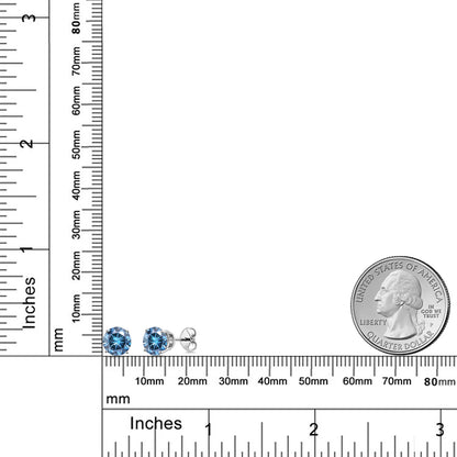 2カラット ブルー モアサナイト ピアス シルバー925