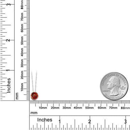 1カラット 天然 ガーネット ネックレス 14金 ホワイトゴールド K14 1月 誕生石
