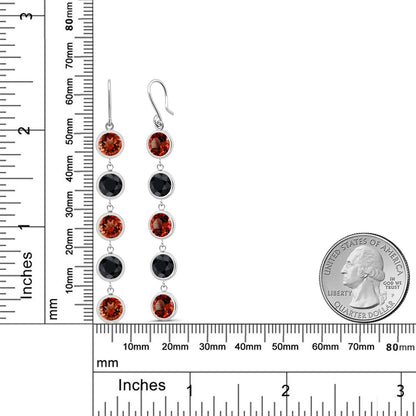 10.6カラット 天然 ガーネット ピアス 天然 ブラックサファイア シルバー925 1月 誕生石