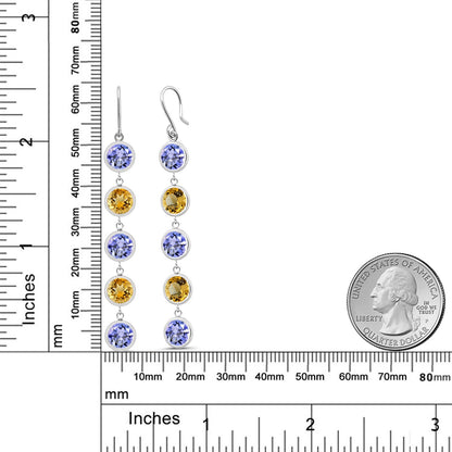 8.6カラット 天然石 タンザナイト ピアス 天然 シトリン シルバー925 12月 誕生石