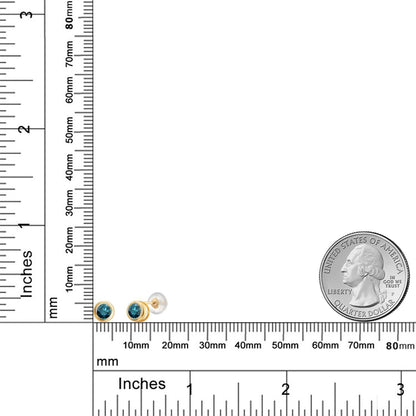 0.54カラット 天然 ブルーダイヤモンド ピアス 14金 イエローゴールド K14
