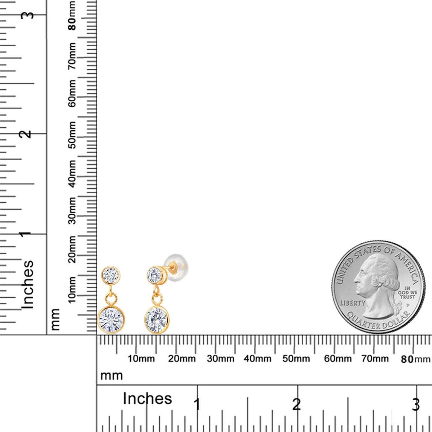 1.8カラット モアサナイト ピアス Charles & Colvard ラボグロウンダイヤモンド 14金 イエローゴールド K14