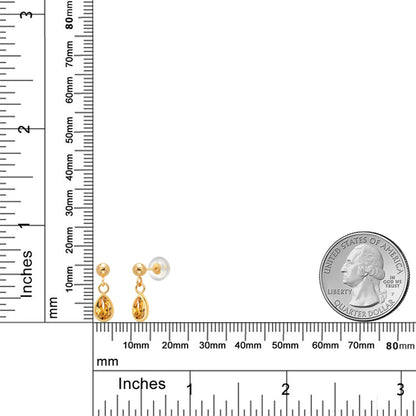 0.66カラット 天然 シトリン ピアス 14金 イエローゴールド K14 11月 誕生石