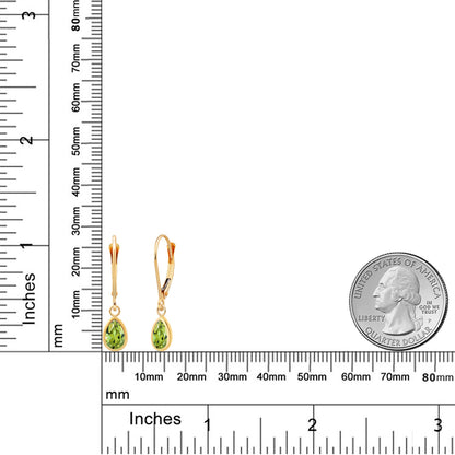 1.37カラット 天然石 ペリドット ピアス 14金 イエローゴールド K14 8月 誕生石