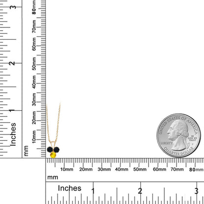 0.33カラット  天然 オニキス トリロジー ネックレス   14金 イエローゴールド K14  8月 誕生石