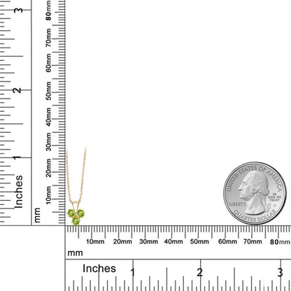 0.36カラット 天然石 ペリドット トリロジー ネックレス 14金 イエローゴールド K14 8月 誕生石