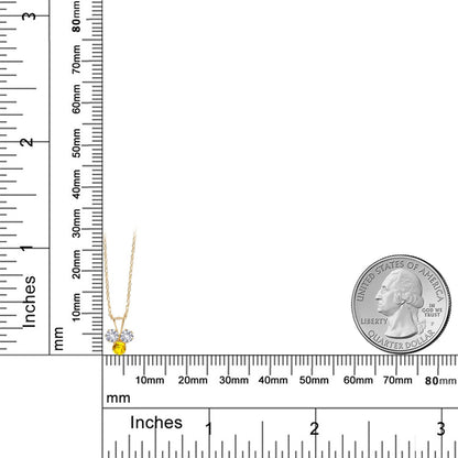 0.39カラット  シンセティック ホワイトサファイア トリロジー ネックレス   14金 イエローゴールド K14  9月 誕生石