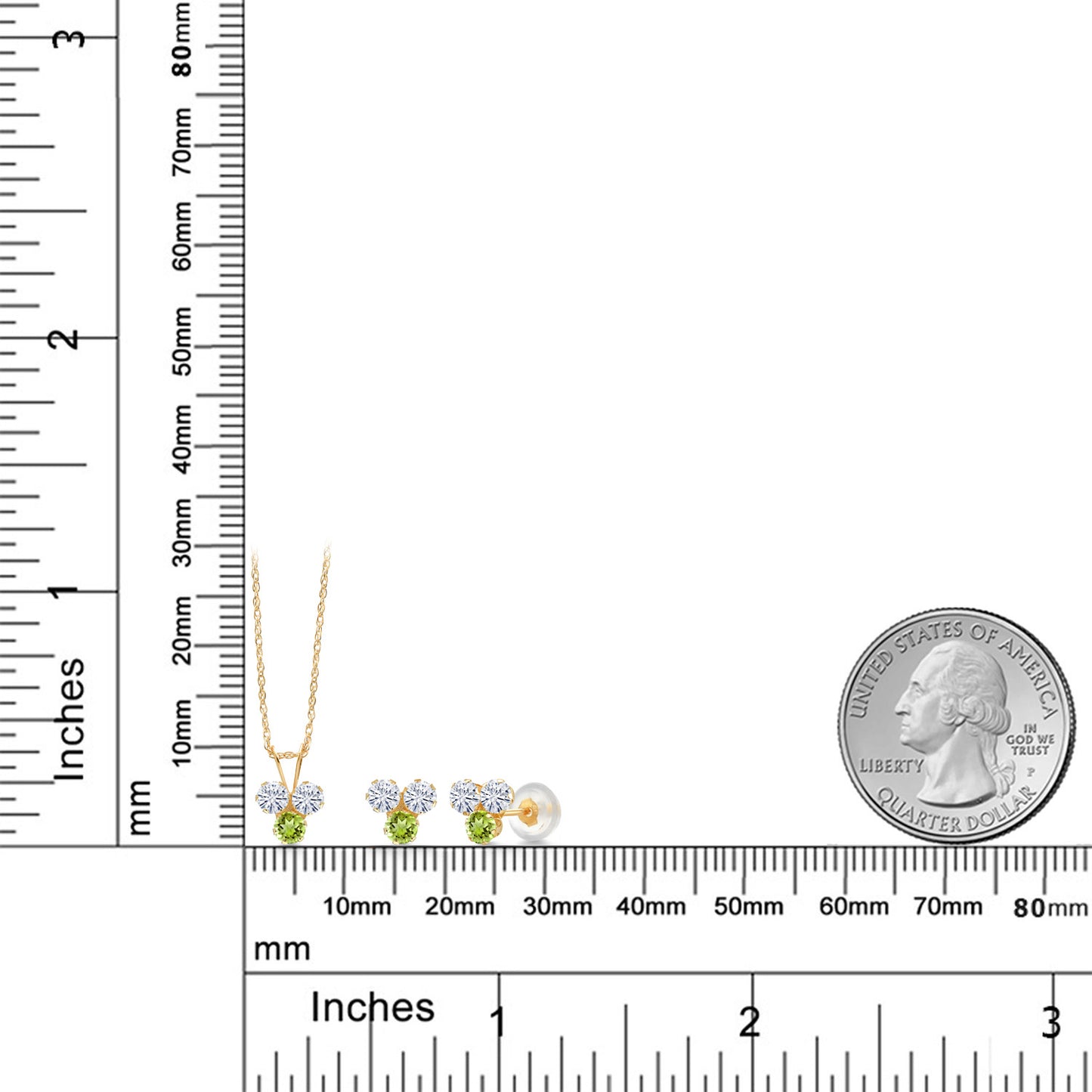 0.96カラット モアサナイト ネックレス ピアス セット Charles & Colvard 14金 イエローゴールド K14