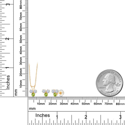 0.96カラット モアサナイト ネックレス ピアス セット Charles & Colvard 14金 イエローゴールド K14