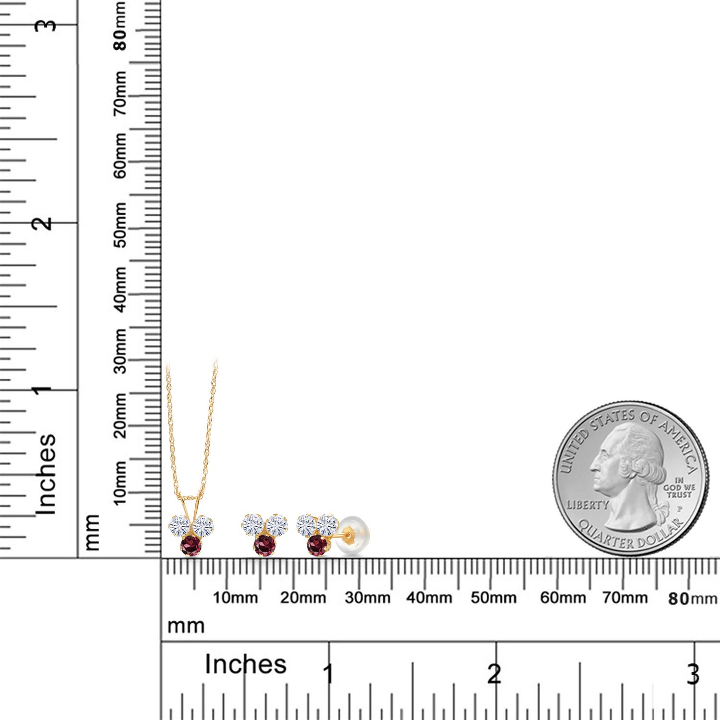 0.96カラット モアサナイト ネックレス ピアス セット Charles & Colvard 14金 イエローゴールド K14