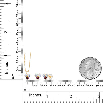 0.96カラット モアサナイト ネックレス ピアス セット Charles & Colvard 14金 イエローゴールド K14