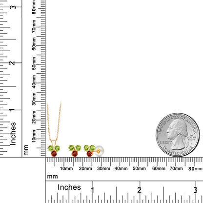 1.17カラット 天然石 ペリドット ネックレス ピアス セット 14金 イエローゴールド K14 8月 誕生石
