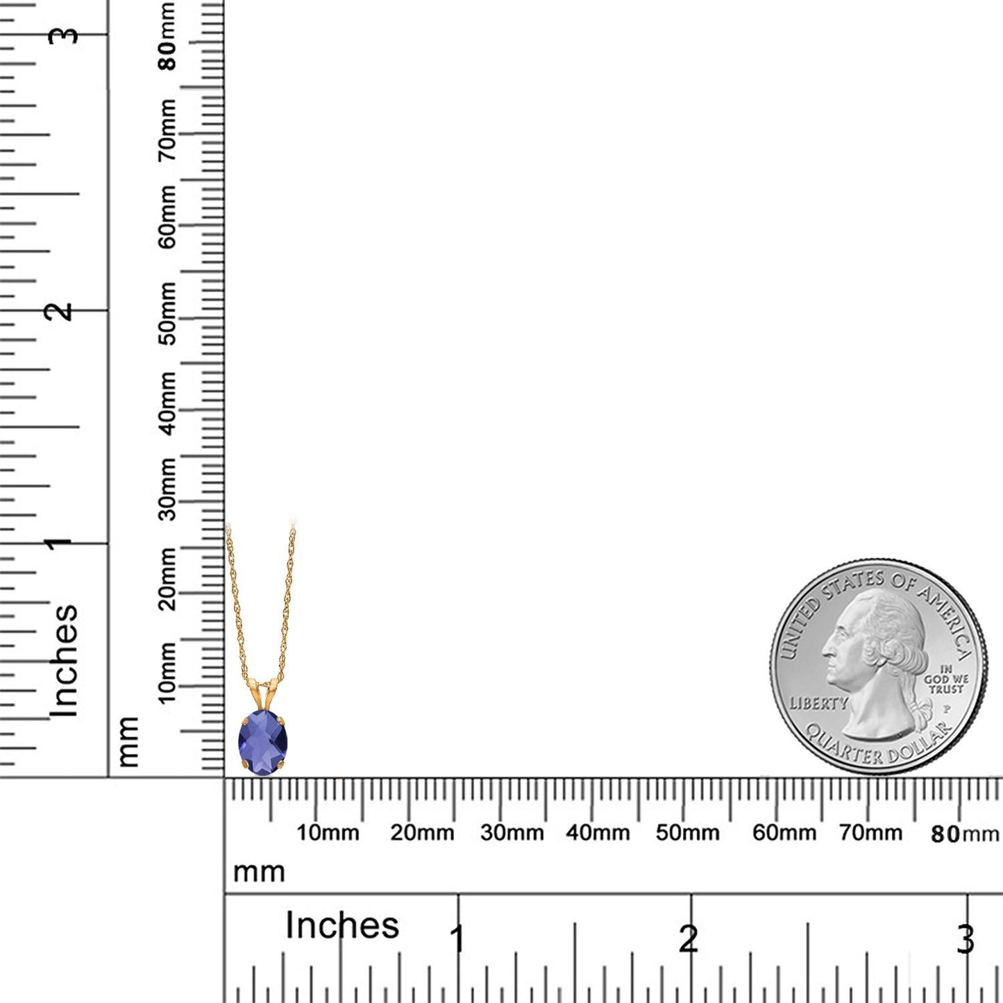 0.65カラット  天然 アイオライト ネックレス   14金 イエローゴールド K14  3月 誕生石