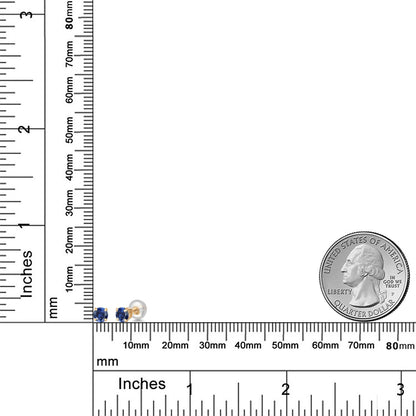 0.5カラット  シンセティック サファイア ピアス   14金 イエローゴールド K14  9月 誕生石