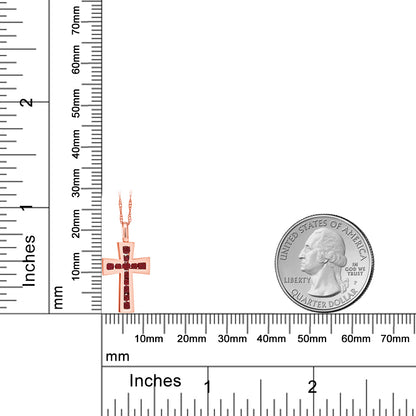 0.5カラット  天然 ルビー クロス ネックレス   10金 ピンクゴールド K10  7月 誕生石
